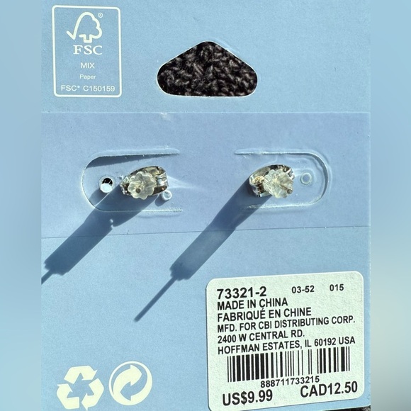 Claire's Puffy Heart and Ice Cream Cone Drop Post Pierced Earrings, Blue Yellow - Picture 7 of 8